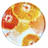 원형 멜라민 냄비받침-오렌지