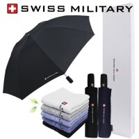 스위스밀리터리 3단완전자동 리버스 우산+140g면사타올세트