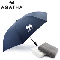 아가타 솔리드 2단우산+고급호텔타올세트